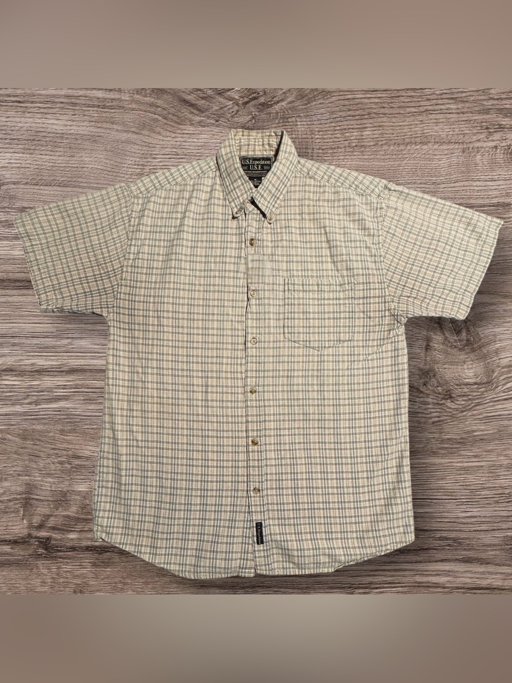 Vintage 90s U.S. Expedition Plaid Short Sleeve Button Down Shirt